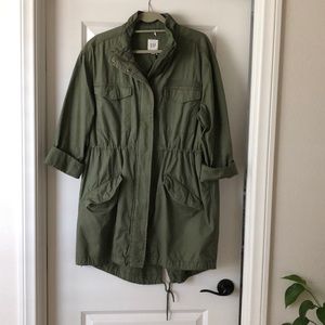 Gap Army Green Long Anorak Jacket